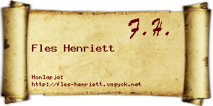 Fles Henriett névjegykártya